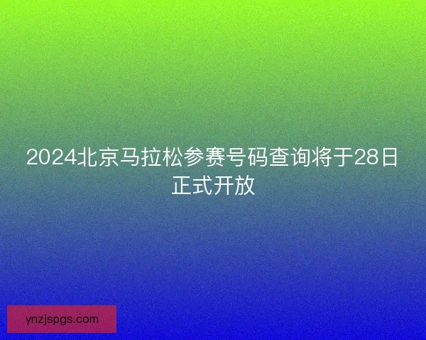 2024北京马拉松参赛号码查询将于28日正式开放
